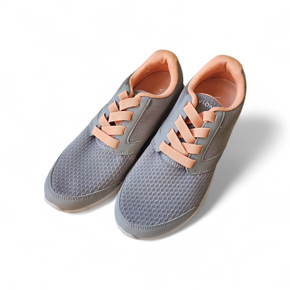 Vionic Maeve Mesh Walking Sneakers Peach Laces Comfort Lightweight Athletic
